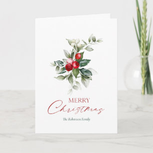 Élégante carte Holly de Noël