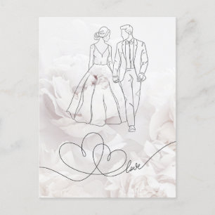 Élégante carte Mariage blanc minimaliste