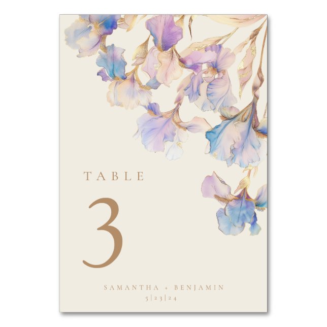 Elégante carte Mariage Floral Iris (Par défaut)