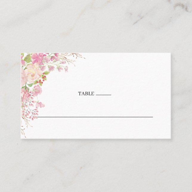 Élégante carte Mariage floral rose (Devant)