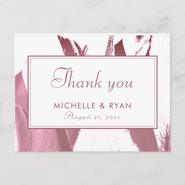 Elégante carte Mariage photo florale de Tulip Bour (Devant)