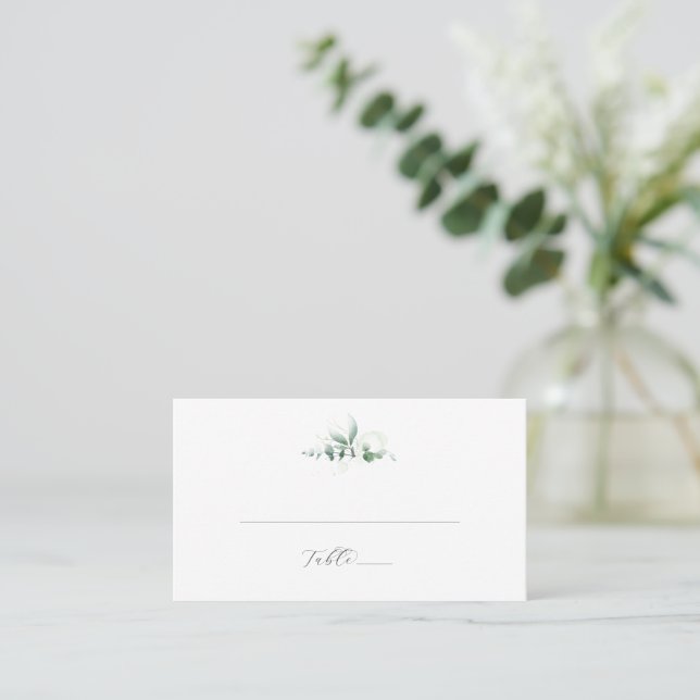 Elégante Carte Mariage Plat Green (Debout devant)