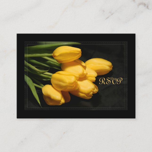 Elégante carte Mariage RSVP Tulip Jaune (Devant)