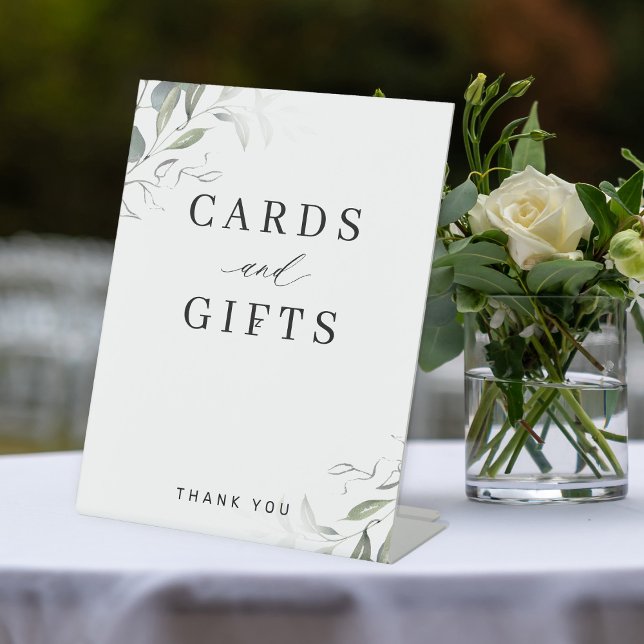 Elégante carte mariage verdoyante et signe cadeaux (Créateur téléchargé)