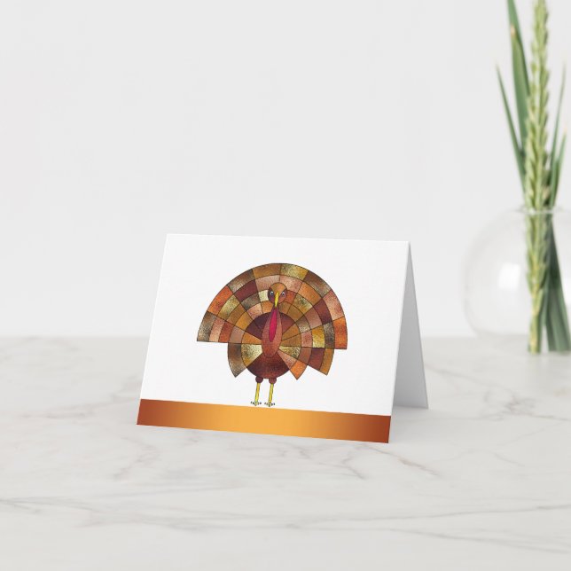 Elégante carte moderne Thanksgiving Day Turquie No (Devant)
