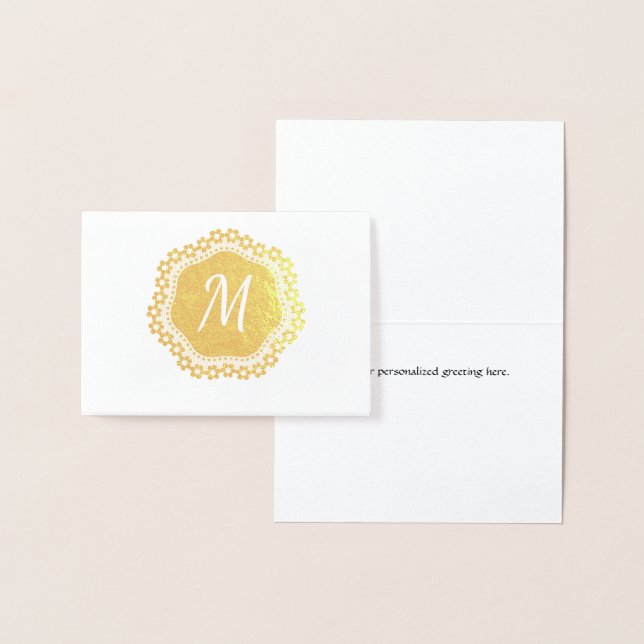 Elégante carte Monogramme Gold Foil (Affichage)