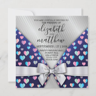Élégante carte postale Bow and Heart Speckles