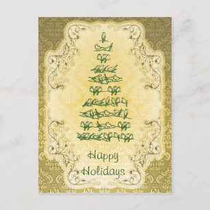 Elégante carte postale de Noël aux oiseaux