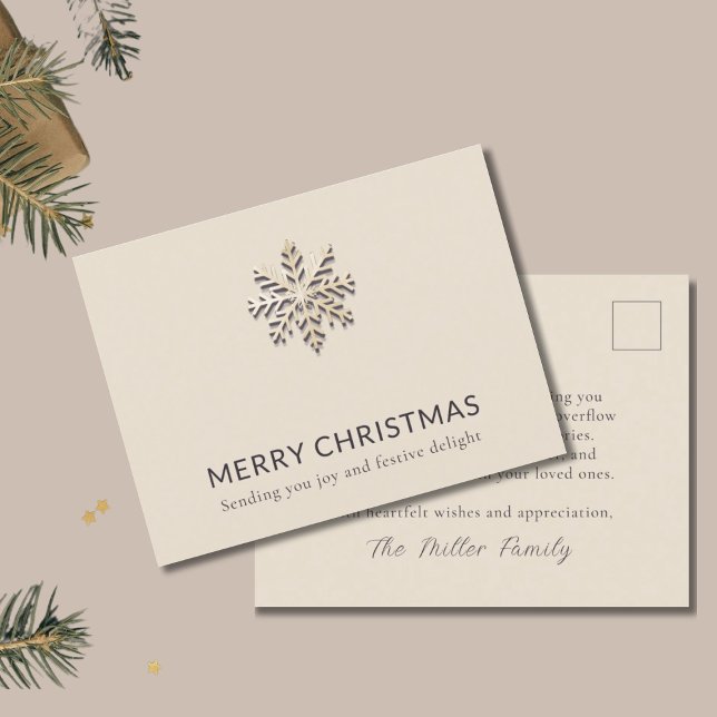 Elégante carte postale de Noël Snowflake (Créateur téléchargé)
