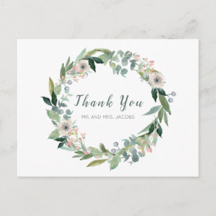Elégante carte postale Mariage de Merci de couronn