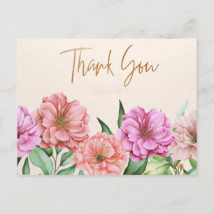 Elégante carte postale Merci