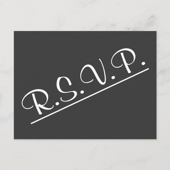 Elégante carte postale RSVP (Devant)
