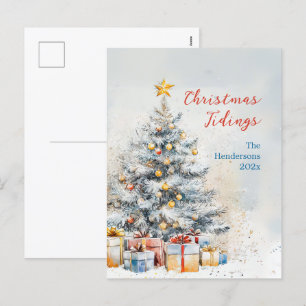 Elégante carte postale Vintage sapin de Noël