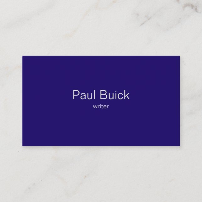 Elégante carte professionnelle Blue Navy (Devant)