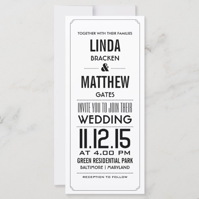 Élégante carte rack simple Mariage (Devant)