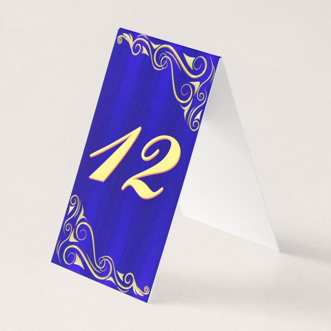 Elégante carte Regal Gold et Blue Flouring (Front)