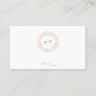 Élégante carte rose en or monogramme - plat