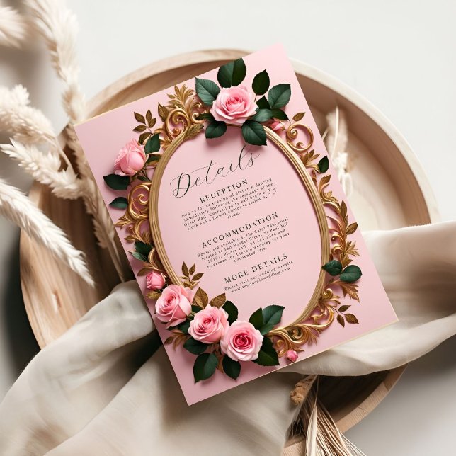 Élégante carte Rosy Floral Art Nouveau (Créateur téléchargé)