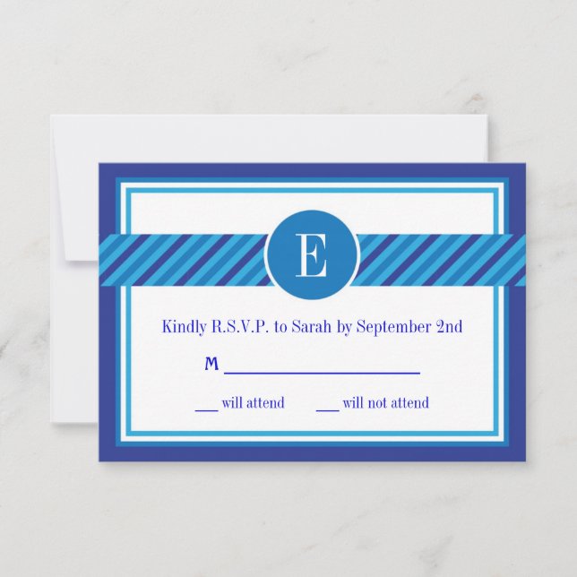 Elégante carte RSVP Barre géométrique Mitzvah (Devant)