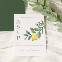 Elégante carte RSVP de mariage botanique de citron