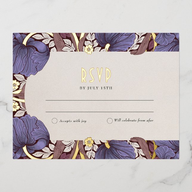 Elégante carte RSVP de mariage de lavande florale (Recto)