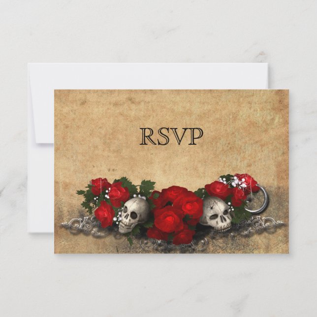 Elégante carte RSVP de mariage d'Halloween (Dos)