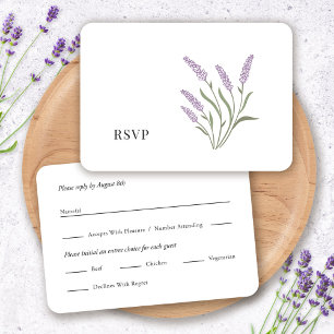 Élégante carte RSVP florale Lavender