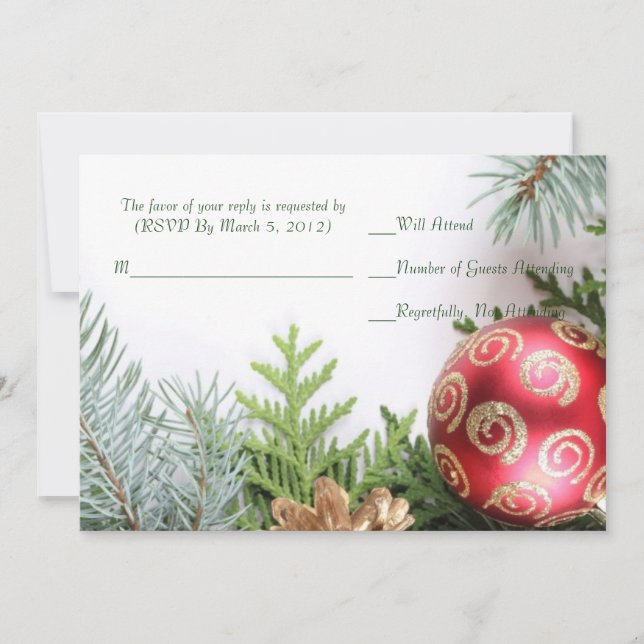 Elégante carte RSVP hiver de Noël de luxe (Devant)