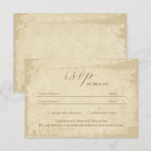 Elégante carte RSVP Hors Blanc Grunge Edge Mariage
