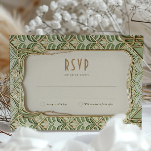 Elégante carte RSVP Mariage Art Nouveau
