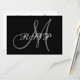 Elégante carte RSVP mariage avec Monogramme