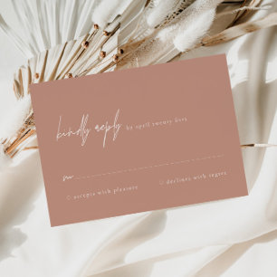 Élégante carte RSVP minimaliste moderne de rose vi