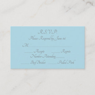 Elégante carte RSVP pour mariage officiel gris ble