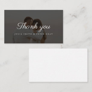 Elégante Carte Thankyou Mariage Photo Personnalisé