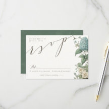 Elégante carte Vintage de mariage botanique RSVP