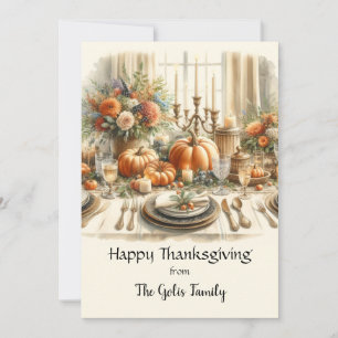 Elégante carte Vintage Thanksgiving Holiday Flat C