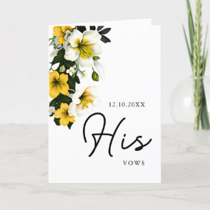 Elégante carte Vows Mariage Jaune
