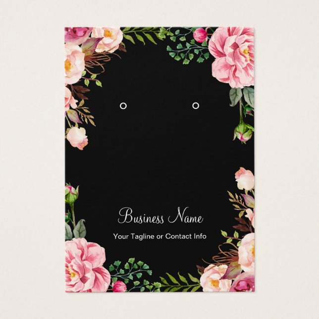 Élégante Cartes d'affichage à oreille rose rose pâ (Devant)