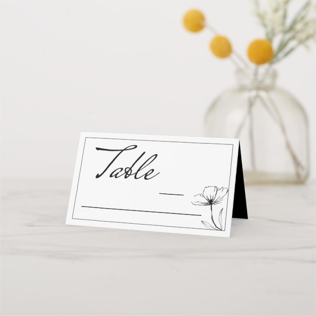 Elégante Cartes de Mariage noir et blanc (Devant)