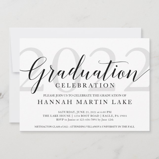 Élégante Célébration de Graduation Invitation (Devant)