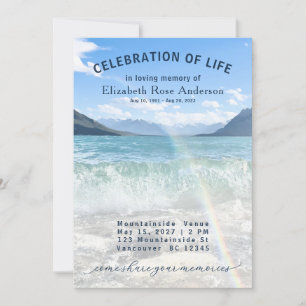 Élégante célébration de la vie Invitation commémor