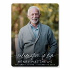 Élégante célébration de la vie Script photo Funéra