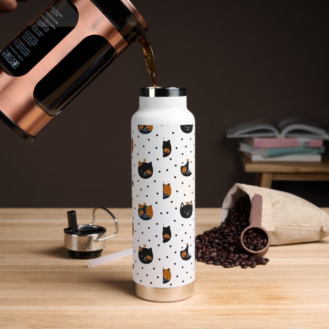 Élégante Chic Chat Motif bouteille d'eau (Extérieur)
