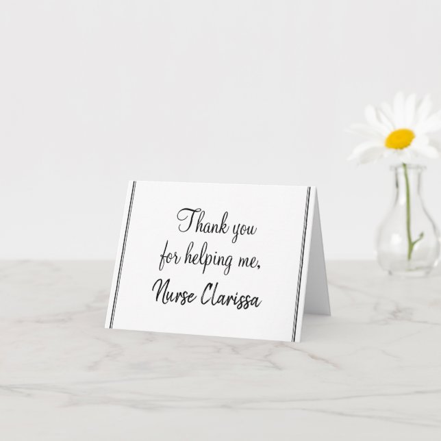 Elégante, classe "Merci pour m'aider" Carte (Petite plante)