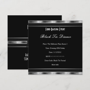 Elégante collecte de fonds Invitation Formal Silve