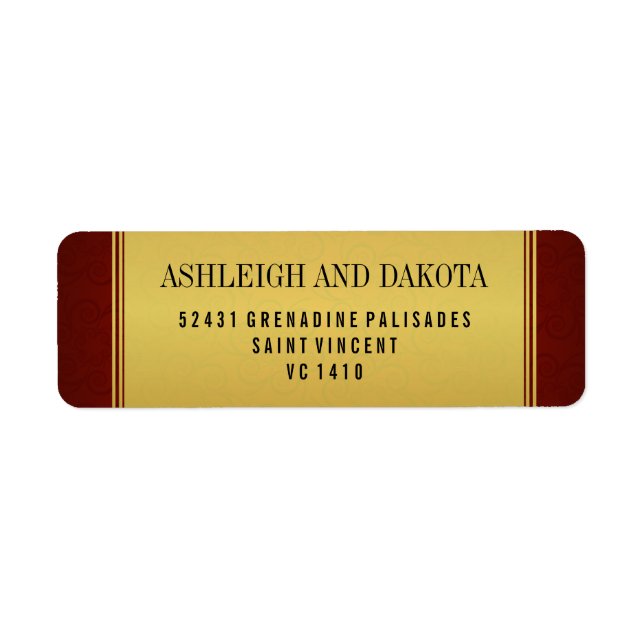 Elégante collection de Mariage Maroon & Gold Overl (Devant)