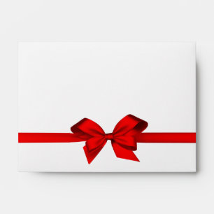 Élégante corsage en satin rouge sur enveloppe blan
