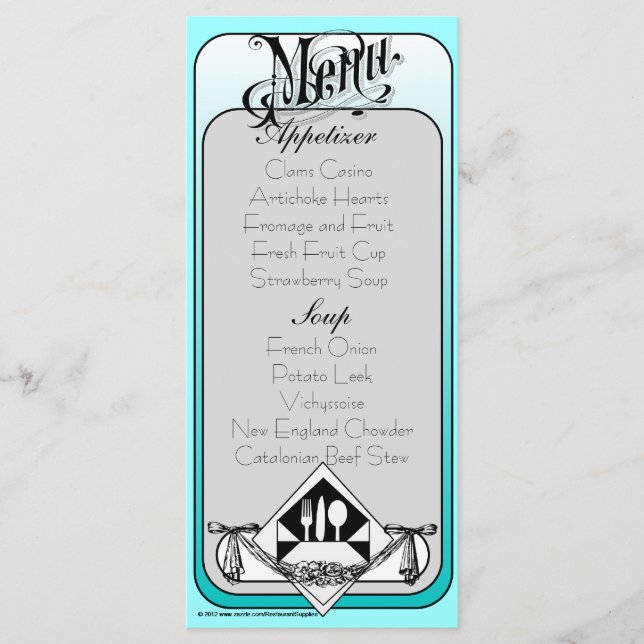 Elégante couleur de la carte de menu 1 (Devant)