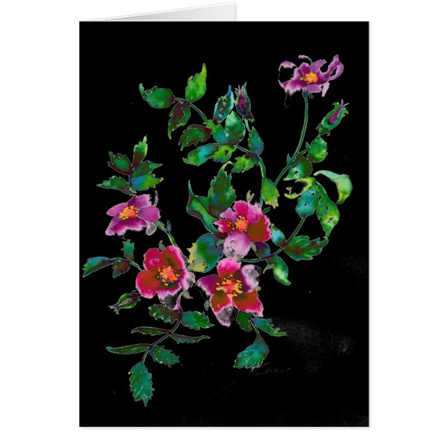 Elégante couleur magenta rose fleurons rose (Devant)