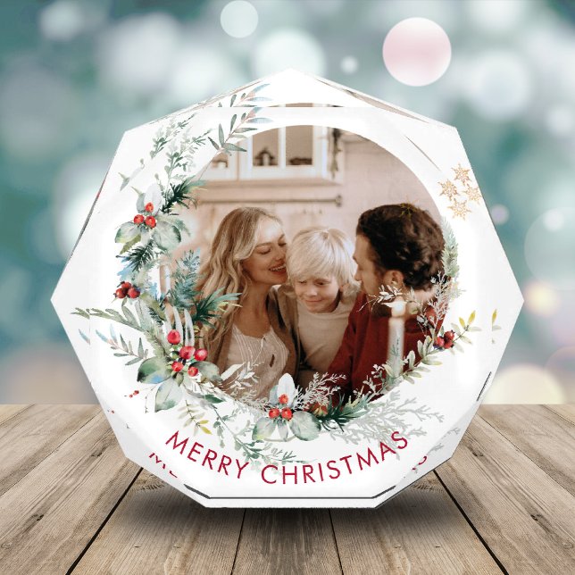 Élégante couronne de Noël Joyeux Bloc photo (Créateur téléchargé)